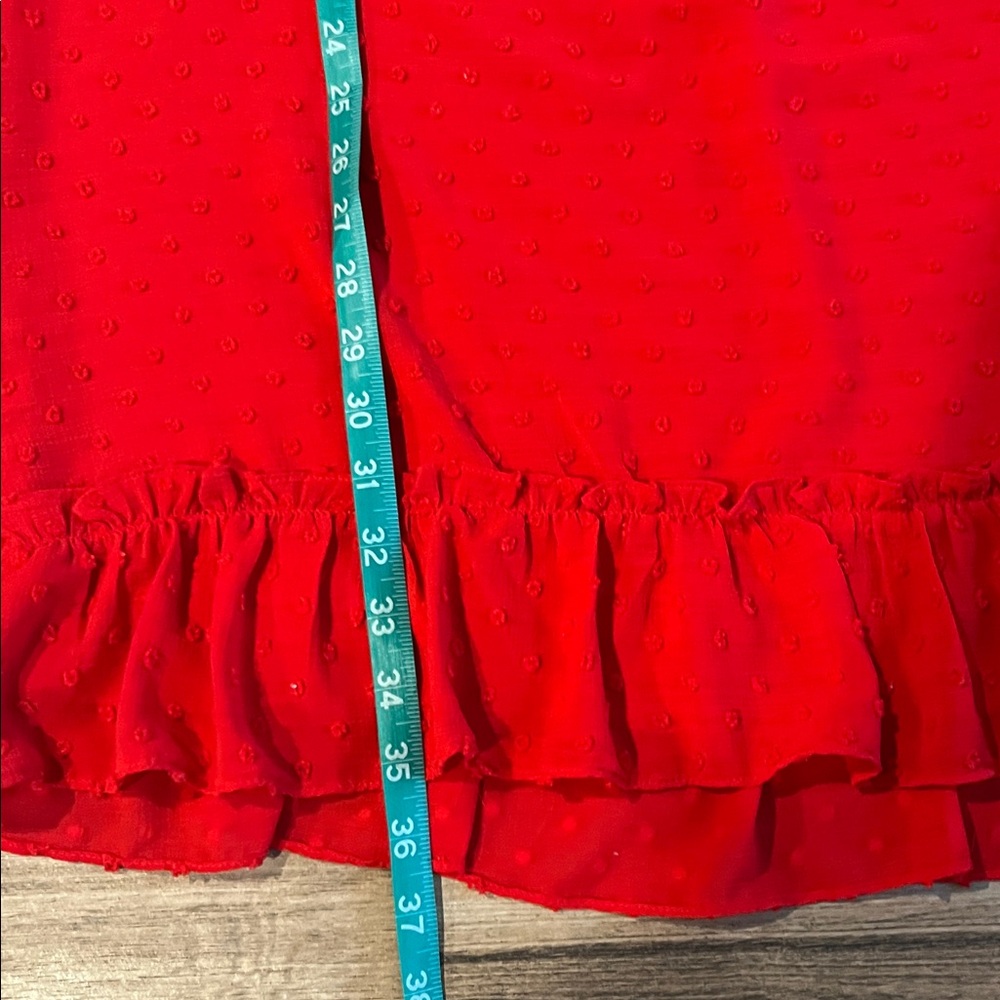 CeCe Vibrant Red Ruffle Dress - Picture 5 of 9